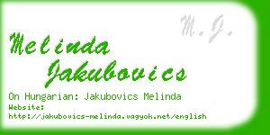 melinda jakubovics business card